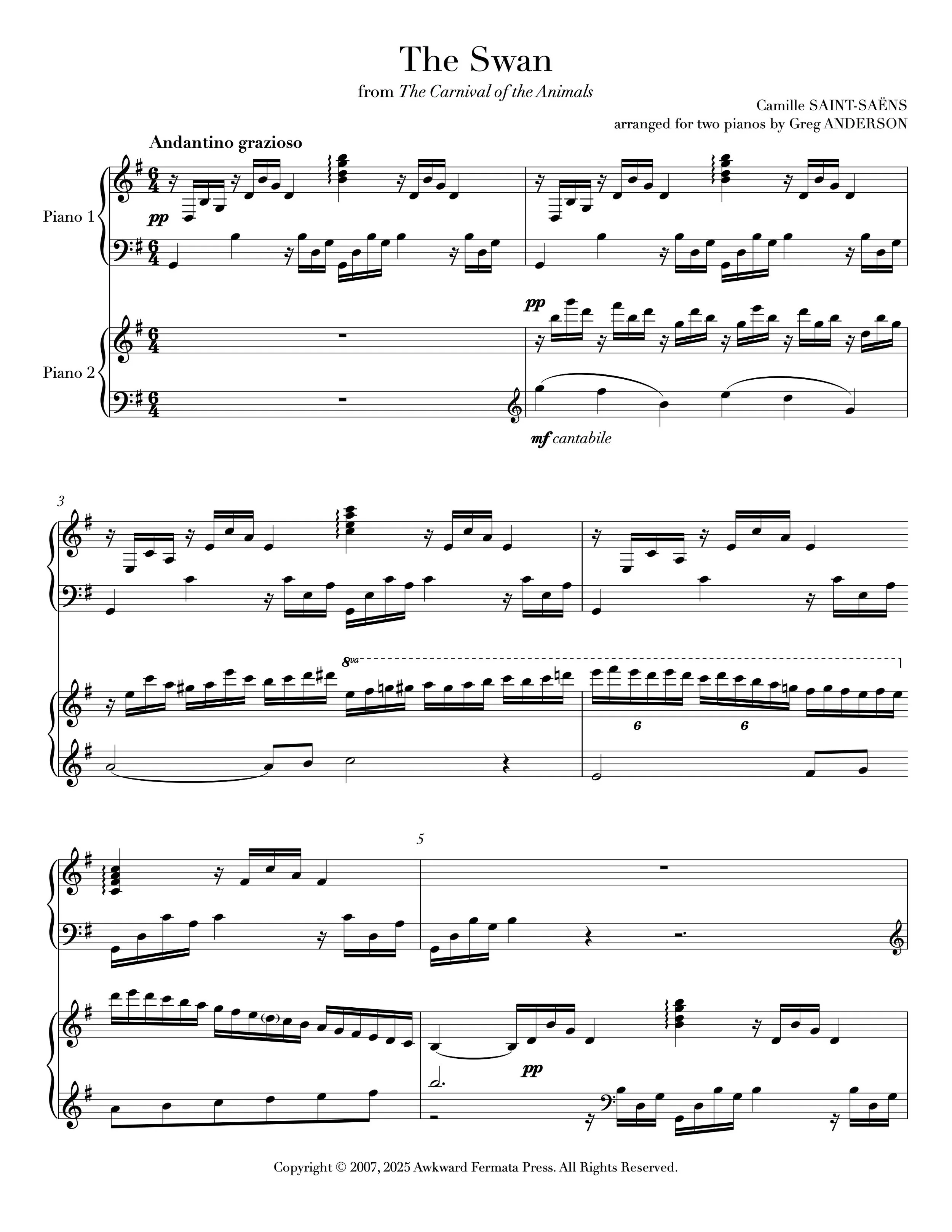 Saint-Saëns: The Swan — Anderson & Roe Piano Duo